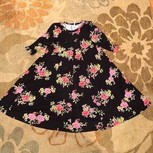 NWOT MOA black floral maxi dress full skirt